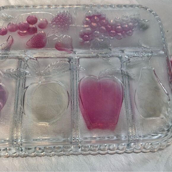 Vintage Indiana Glass Divided Serving/Relish Tray 5 Slot Fruits Hors D’oeuvres - Picture 11 of 12